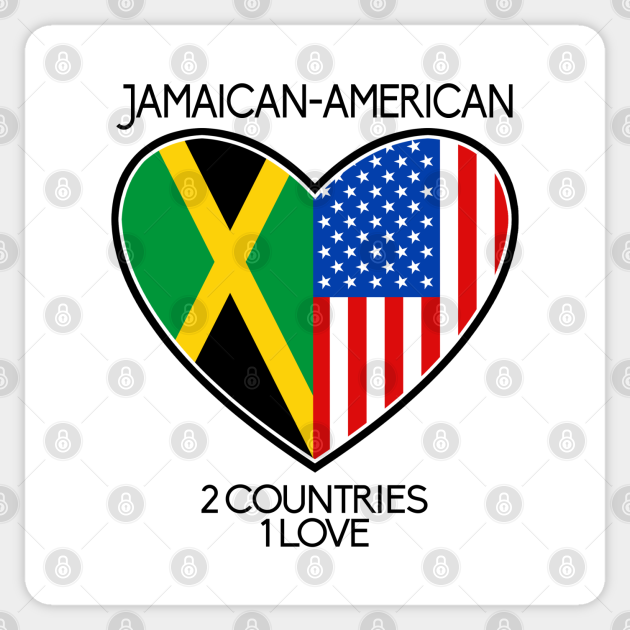 Jamaican American Heart Jamaican American Heart Sticker Teepublic